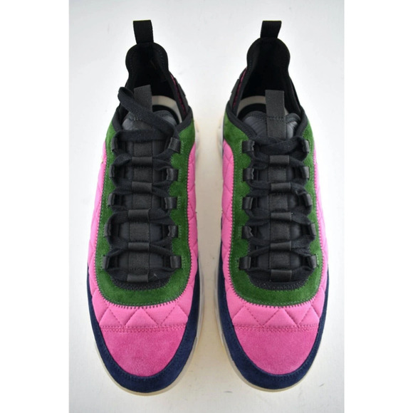 Chanel 21K Men Pink Blue Green White Black CC Logo Low Top Trainer Sneaker 45 12 - Picture 5 of 10